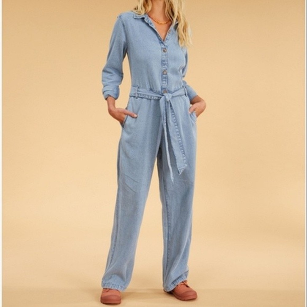 Billabong Light Blue Denim Jumpsuit